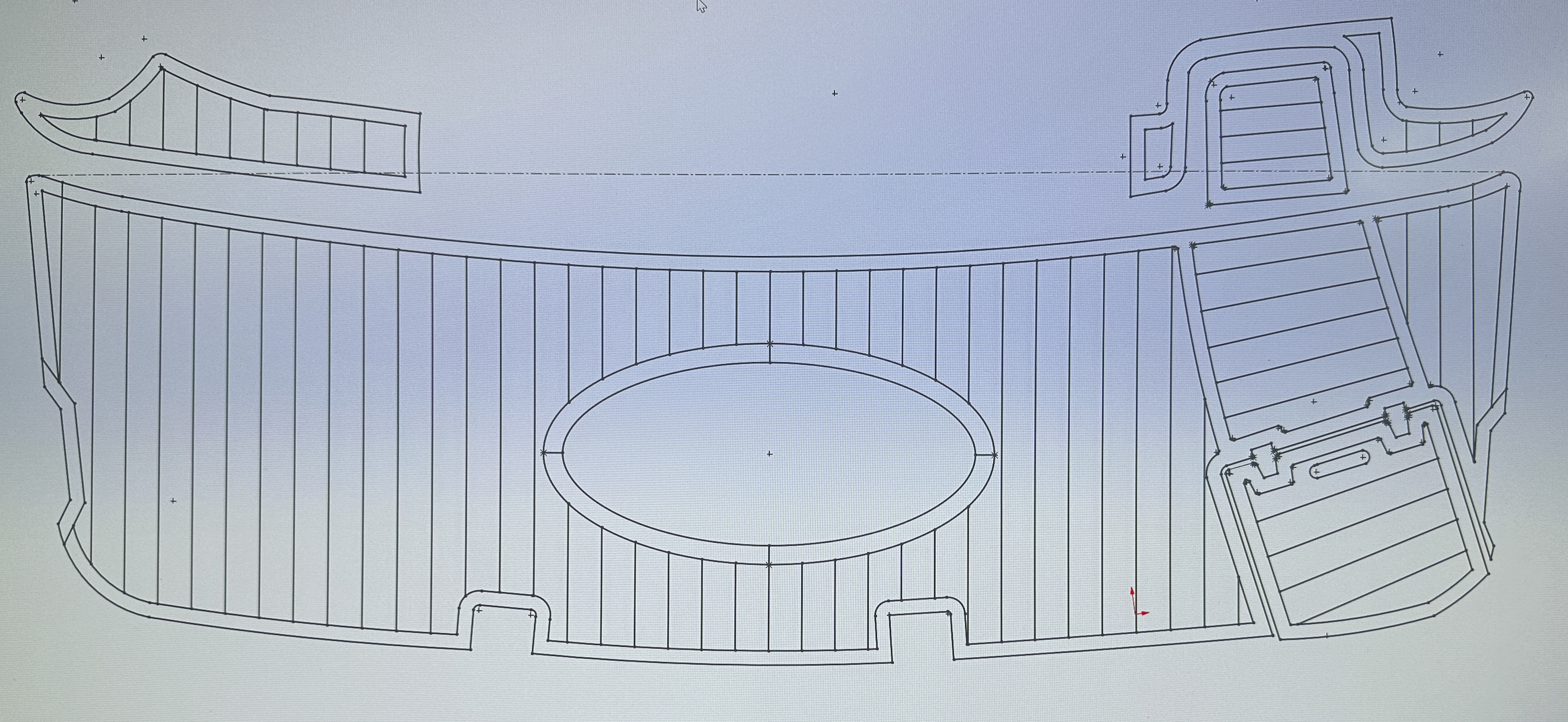 EVA boat flooring measurement layout for custom marine decking