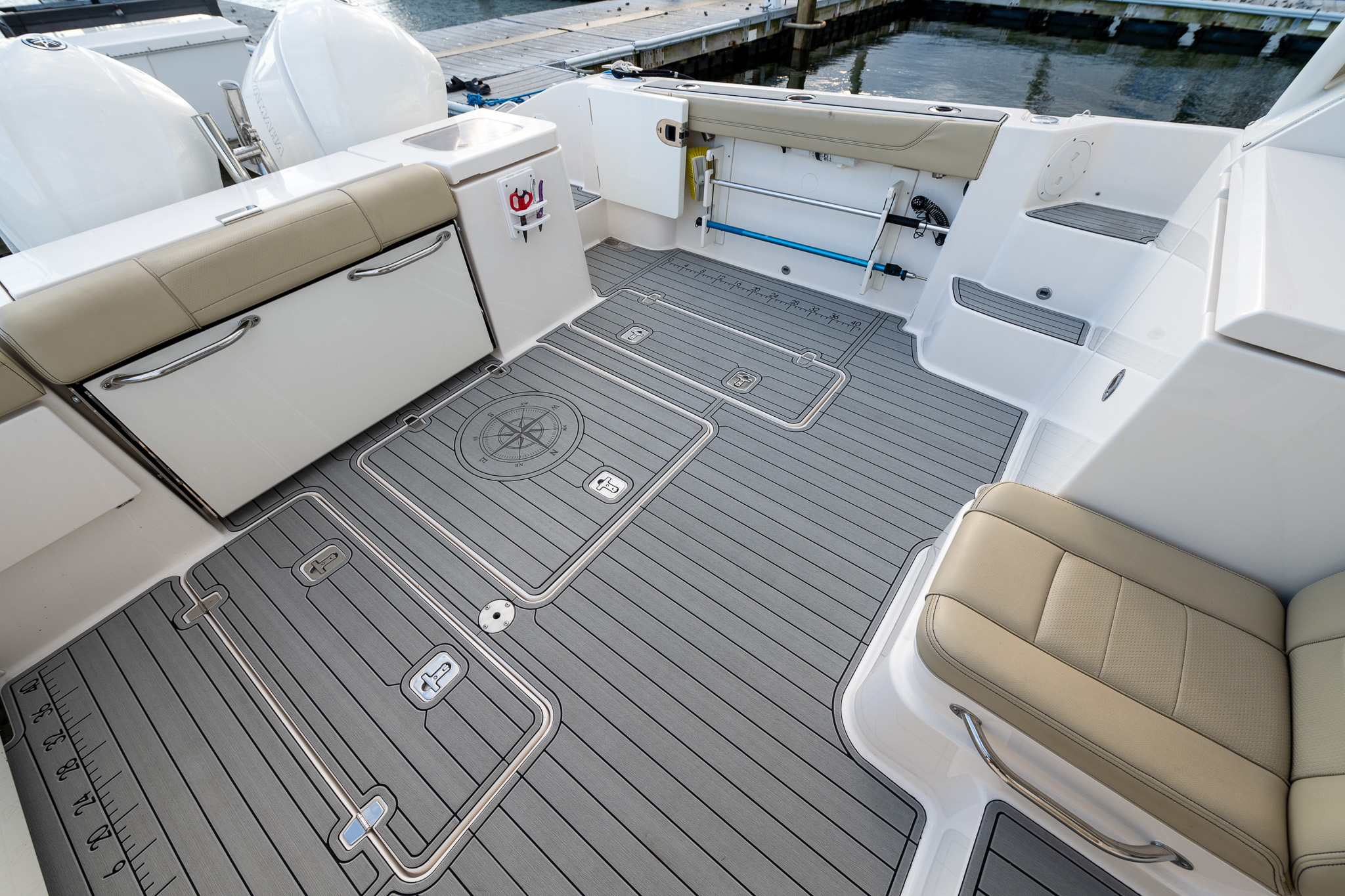 Pursuit EVA boat flooring cockpit overview